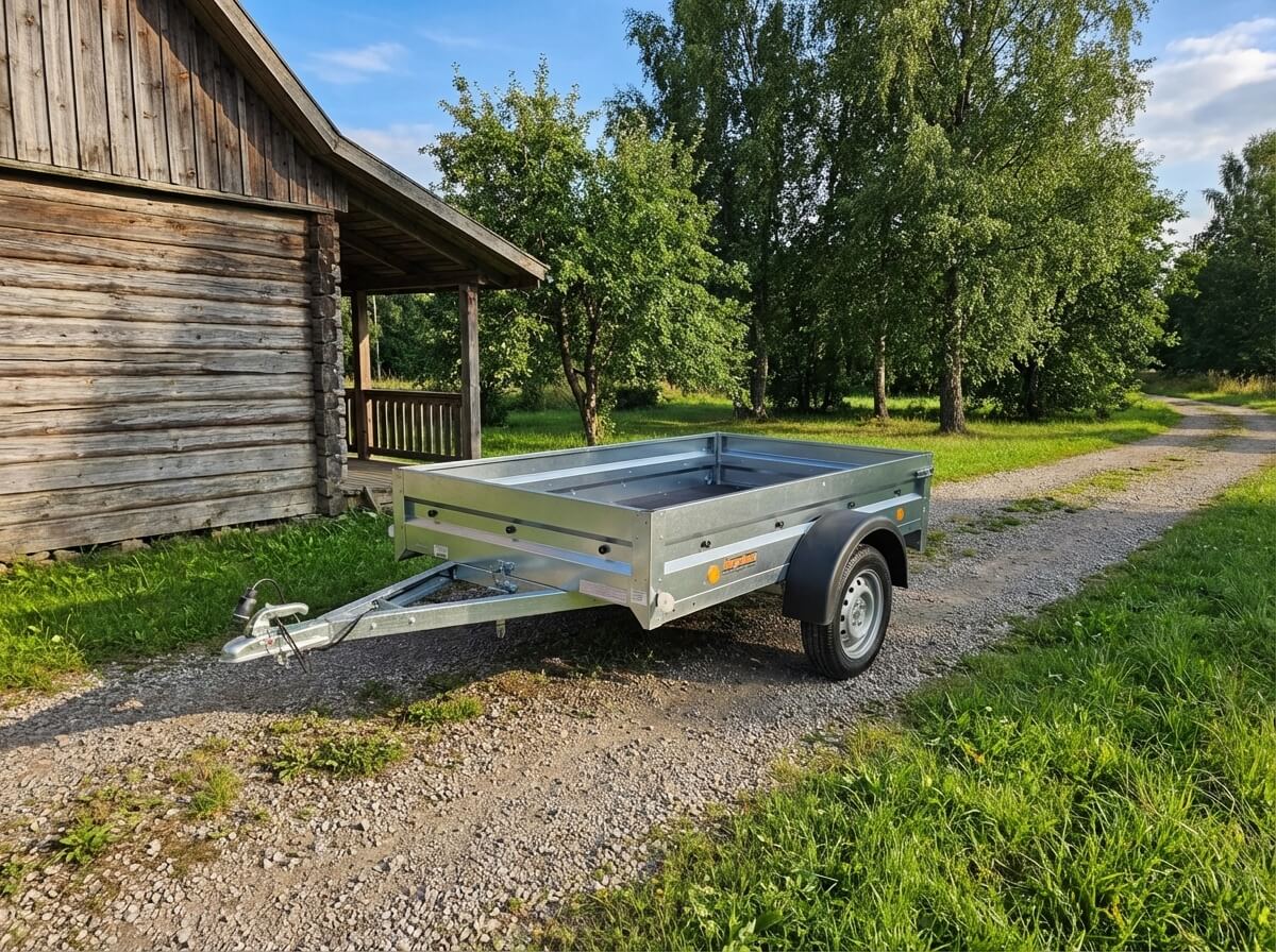 N7-236 ptw Neptun przyczepa jednoosiowa lekka ze stelażem i plandeką
